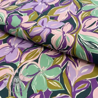 Tessuto di cotone VISCOSE Flowers cobalt