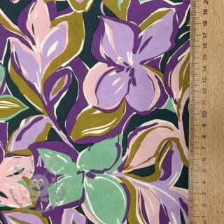 Tessuto di cotone VISCOSE Flowers cobalt