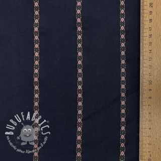 Tessuto di cotone JACQUARD DOBBY navy