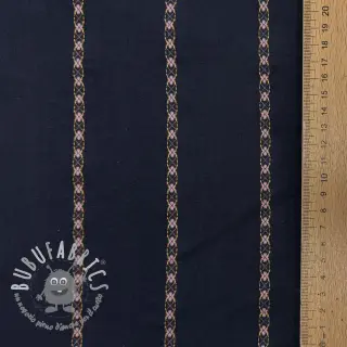 Tessuto di cotone JACQUARD DOBBY navy