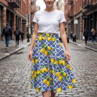 Tessuto di cotone VISCOSE Lemons digital print