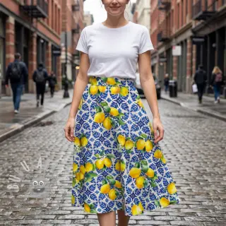Tessuto di cotone VISCOSE Lemons digital print