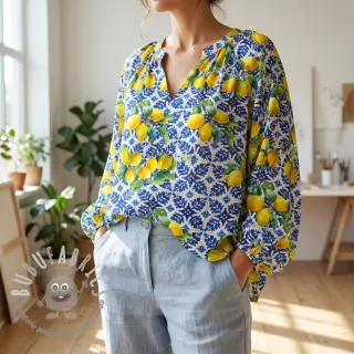Tessuto di cotone VISCOSE Lemons digital print