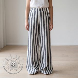 Viscosa YARN DYED Stripes BIG navy