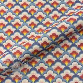 Tessuto decorativo Linenlook Graphic Flower Scale digital print