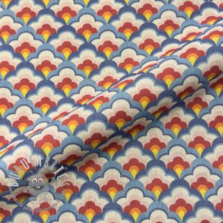 Tessuto decorativo Linenlook Graphic Flower Scale digital print