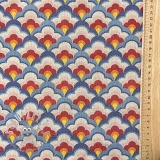 Tessuto decorativo Linenlook Graphic Flower Scale digital print