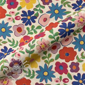 Tessuto decorativo Linenlook Flower Fiesta Field digital print