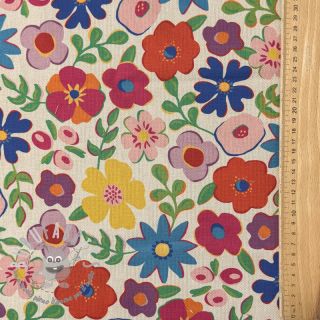 Tessuto decorativo Linenlook Flower Fiesta Field digital print