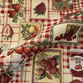 Tessuto decorativo GOBELIN premium Strawberry Jam Check