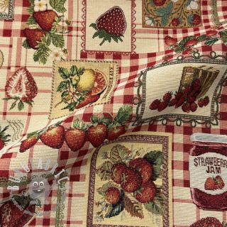 Tessuto decorativo GOBELIN premium Strawberry Jam Check