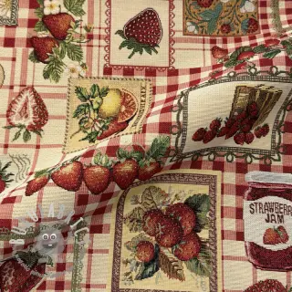 Tessuto decorativo GOBELIN premium Strawberry Jam Check