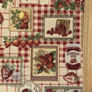 Tessuto decorativo GOBELIN premium Strawberry Jam Check