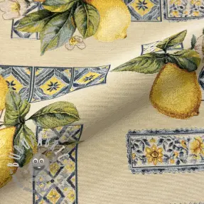 Tessuto decorativo GOBELIN premium Citrus Lemon Azulejos