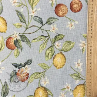 Tessuto decorativo GOBELIN premium Citrus Orange Lemon