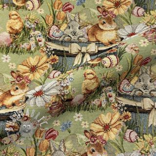 Tessuto decorativo GOBELIN premium Playful Easter Scene