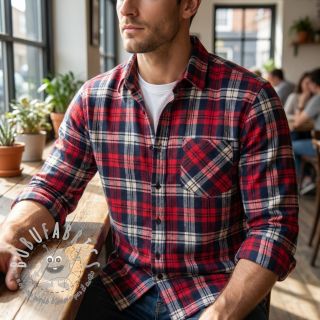 Scottish Check YARN DYED BRUSHED Atlas red