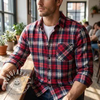 Scottish Check YARN DYED BRUSHED Atlas red