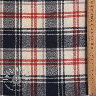 Tessuto di cotone YARN DYED BRUSHED Check Mia navy