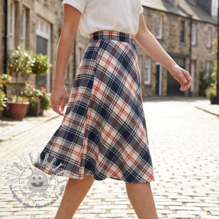 Tessuto di cotone YARN DYED BRUSHED Check Mia navy