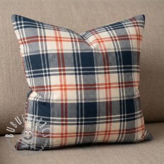 Tessuto di cotone YARN DYED BRUSHED Check Mia navy