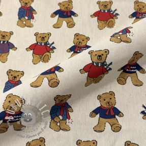 Tessuto decorativo Linenlook Teddy Bear Cosy digital print