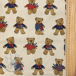 Tessuto decorativo Linenlook Teddy Bear Cosy digital print