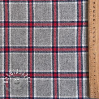 Tessuto di cotone YARN DYED BRUSHED Check Dara grey