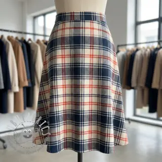 Tessuto di cotone YARN DYED BRUSHED Check Mia navy