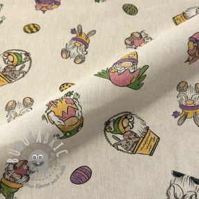 Tessuto decorativo Linenlook Tomte Easter Egg digital print
