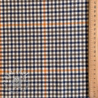 Tessuto di cotone YARN DYED BRUSHED Check Mike ecru