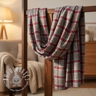 Tessuto di cotone YARN DYED BRUSHED Check Dara grey