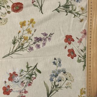 Tessuto decorativo Linenlook Delicate Floral Field digital print