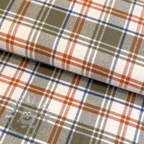 Tessuto di cotone YARN DYED BRUSHED Check Mia olive