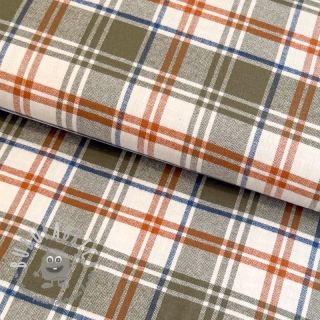 Tessuto di cotone YARN DYED BRUSHED Check Mia olive