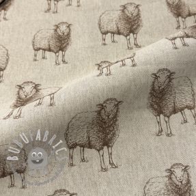 Tessuto decorativo Linenlook Pen Drawing Sheep digital print