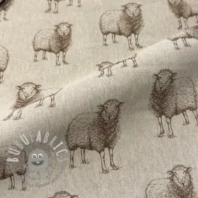 Tessuto decorativo Linenlook Pen Drawing Sheep digital print