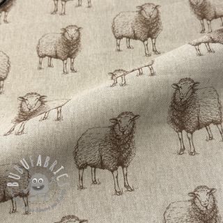 Tessuto decorativo Linenlook Pen Drawing Sheep digital print