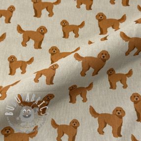 Tessuto decorativo Linenlook Labradoodle Dog Love digital print
