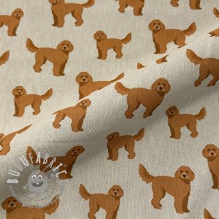 Tessuto decorativo Linenlook Labradoodle Dog Love digital print