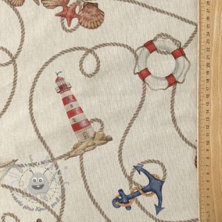 Tessuto decorativo Linenlook Maritime Rope Mix digital print