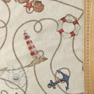 Tessuto decorativo Linenlook Maritime Rope Mix digital print