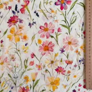 Viscosa RADIANCE Flowers Rubie digital print