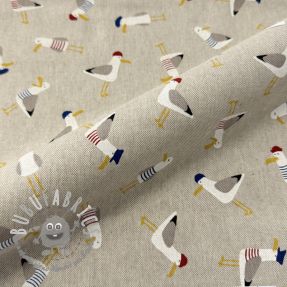 Tessuto decorativo Linenlook premium Seagull dress up