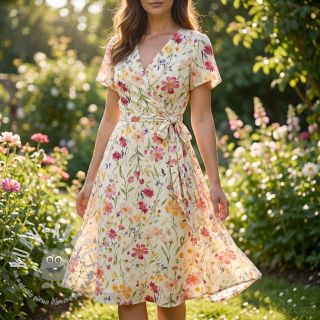 Viscosa RADIANCE Flowers Rubie digital print