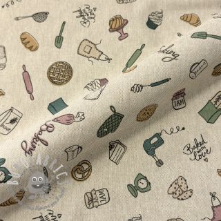 Tessuto decorativo Linenlook premium Bake Off Doodle