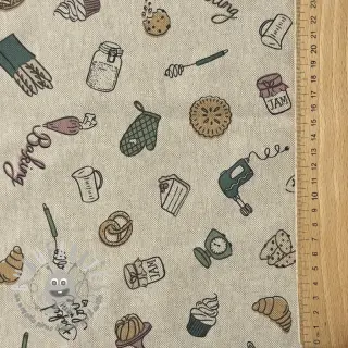 Tessuto decorativo Linenlook premium Bake Off Doodle