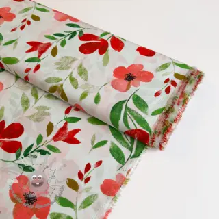 Viscosa RADIANCE Flowers Conie red digital print