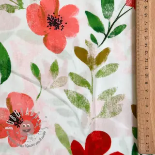 Viscosa RADIANCE Flowers Conie red digital print