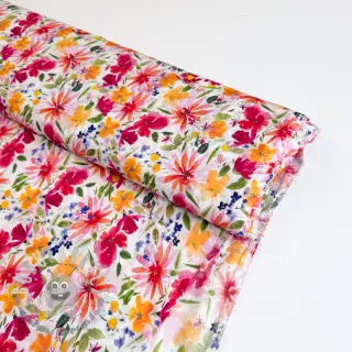 Viscosa DOBBY Flowers digital print